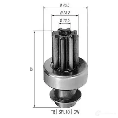 Бендикс стартера MAGNETI MARELLI QP8GZ 940113020144 AMB0 144 573900530