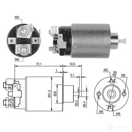 Втягивающее реле MAGNETI MARELLI 940113050476 1046492 L5JUV1F AME0 476