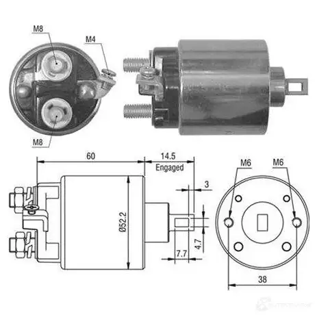 Втягивающее реле MAGNETI MARELLI 62986836 9W08L5S 940113050022 AME0 022
