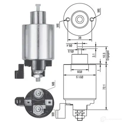 Втягивающее реле MAGNETI MARELLI 2D93EG 940113050353 AME03 53 1046467 изображение 0