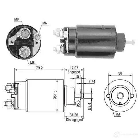 Втягивающее реле MAGNETI MARELLI 139962097 940113050446 AME04 46 91CJT41