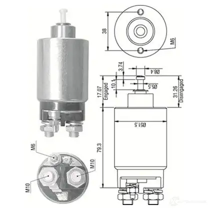 Втягивающее реле MAGNETI MARELLI JOC8O0F AME 0267 940113050267 139966267