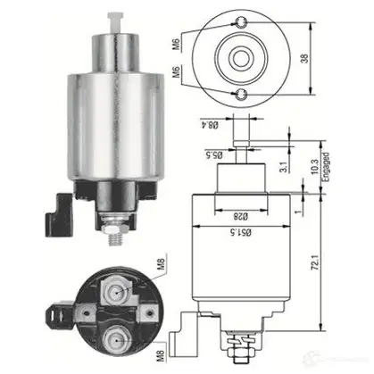 Втягивающее реле MAGNETI MARELLI 526L9BJ AME035 2 1046466 940113050352 изображение 0