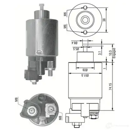 Втягивающее реле MAGNETI MARELLI 1046468 AME035 5 V34QQ 940113050355