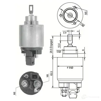 Втягивающее реле MAGNETI MARELLI 940113050343 1046462 A1O0K AME03 43 изображение 0