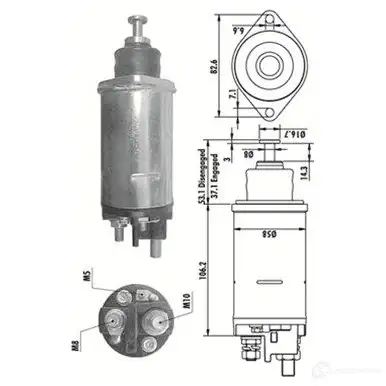 Втягивающее реле MAGNETI MARELLI 940113050306 AME0 306 TQAAI 453759644