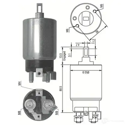 Втягивающее реле MAGNETI MARELLI TTTJTZ 101942733 940113050351 AME0 351