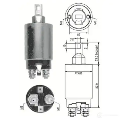 Втягивающее реле MAGNETI MARELLI EB3U0U5 AM E0332 101882971 940113050332