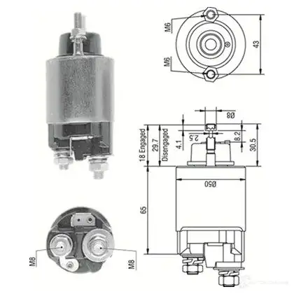 Втягивающее реле MAGNETI MARELLI 940113050233 AME023 3 M2ENZ 1193812209
