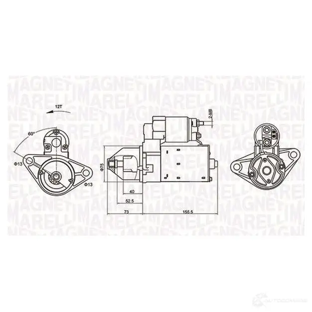 Стартер MAGNETI MARELLI 063721253010 7BNWDJ 1193731581 MQS1 253