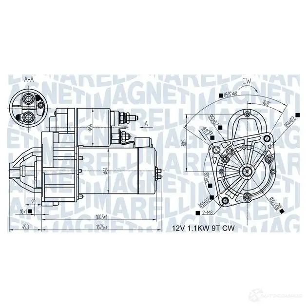 Стартер MAGNETI MARELLI 063721345010 87TI7 L 1437597035