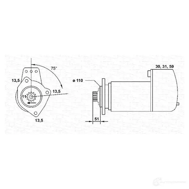 Стартер MAGNETI MARELLI 1047732 MSR732 94325225 4010 943252254010 изображение 0