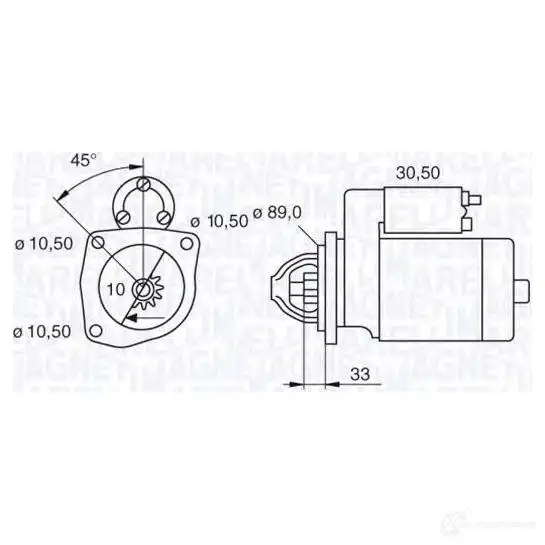 Стартер MAGNETI MARELLI 4Z63QWY 1400457786 M SN2056 063523680270