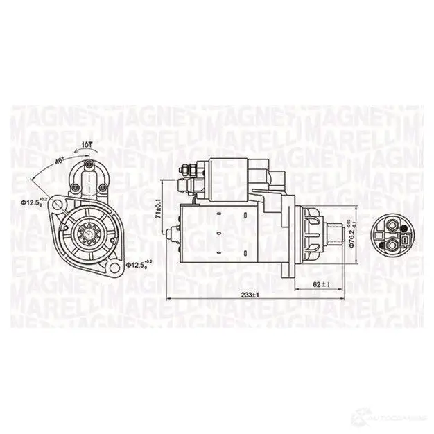 Стартер MAGNETI MARELLI XNCO4X 1193731611 063721337010 M QS1337 изображение 0