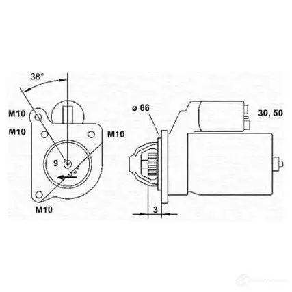 Стартер MAGNETI MARELLI 1047633 MSR 435 943251454010 U1SFZM изображение 0