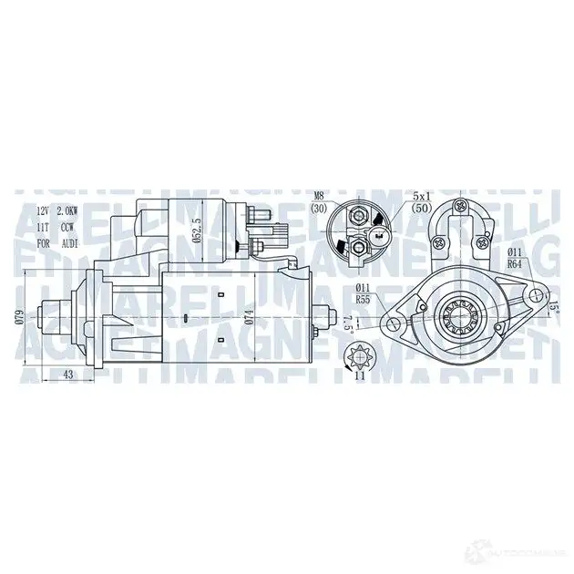 Стартер MAGNETI MARELLI 1437597290 063721584010 1K NNZ8V