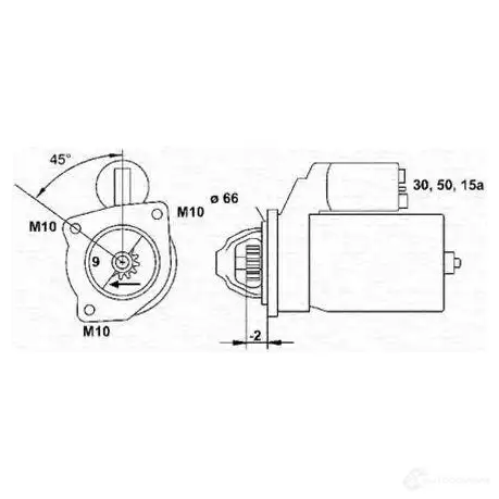Стартер MAGNETI MARELLI 943251109010 XEEBCF MSR36 5 1047566 изображение 0