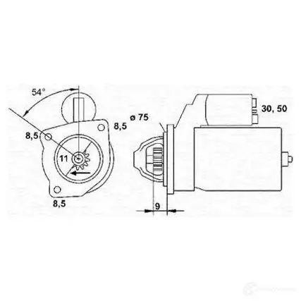 Стартер MAGNETI MARELLI MSR 367 B96VQ 943251111010 1047568 изображение 0