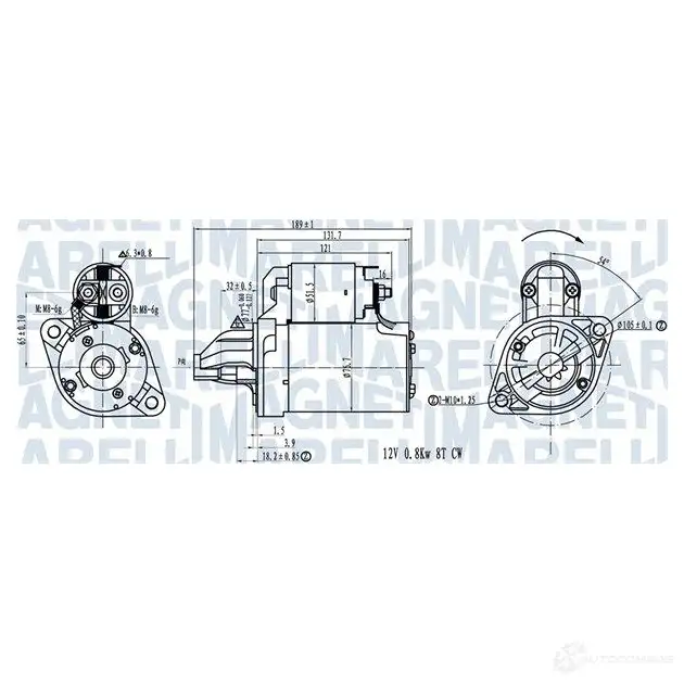 Стартер MAGNETI MARELLI ZWA OQ2A 063721311010 1437597407 изображение 0