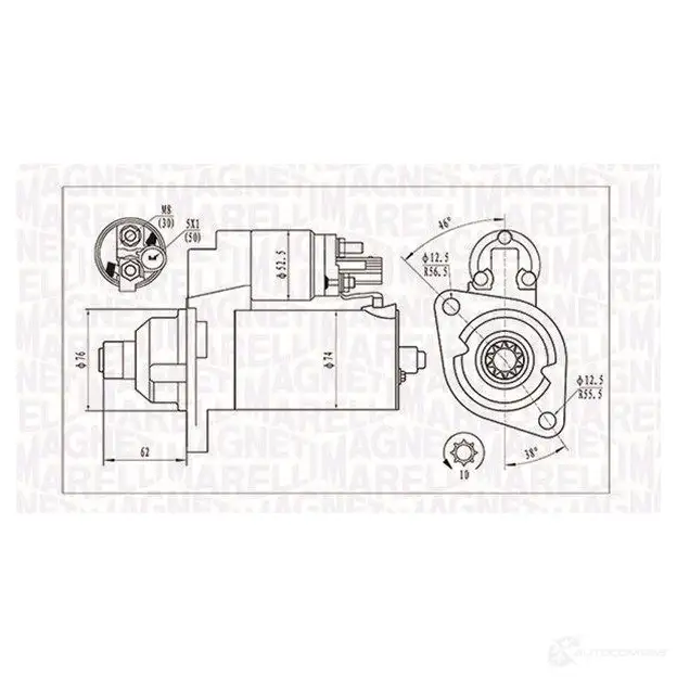 Стартер MAGNETI MARELLI 063721323010 1193731600 MQS1323 06352 1230380 изображение 0