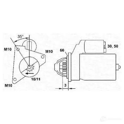 Стартер MAGNETI MARELLI SW2KO5 943251113010 M SR369 1047570