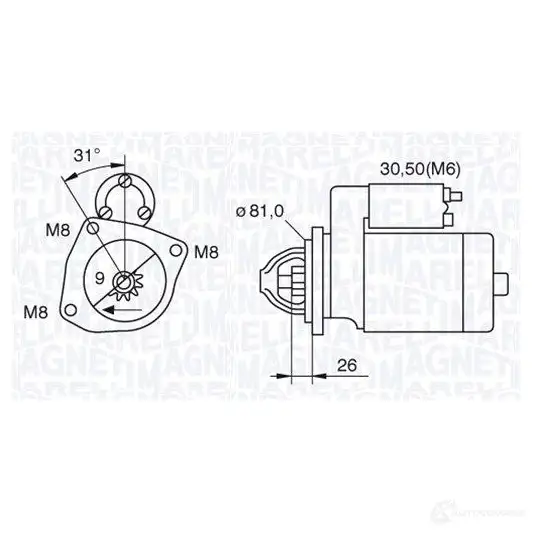 Стартер MAGNETI MARELLI MSN2006 063522230130 1017073 944280189 600 изображение 0