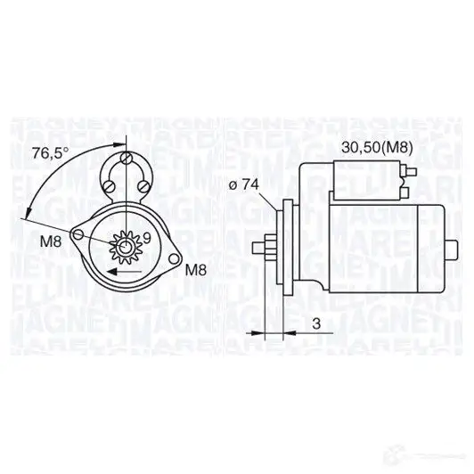 Стартер MAGNETI MARELLI 06328 0052010 63280052 1193730154 063280052010