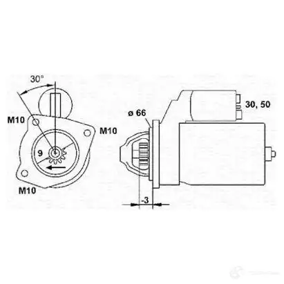 Стартер MAGNETI MARELLI 943251405010 HWR99 1047606 MS R667