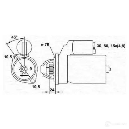 Стартер MAGNETI MARELLI YC8LLXF MSR4 57 943251609010 1047652