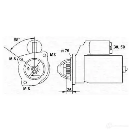 Стартер MAGNETI MARELLI 1016770 MSN626 063223332010 6 3223332