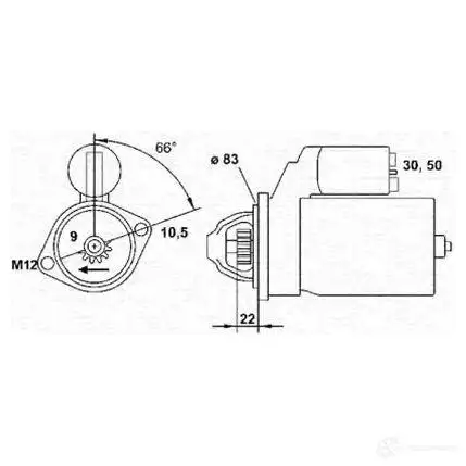 Стартер MAGNETI MARELLI 1047659 943251644010 M SR476 EKWKTB