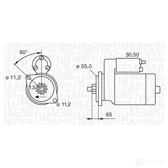 Стартер MAGNETI MARELLI 1193730150 63280051 063280051010 0632 80051010 изображение 0