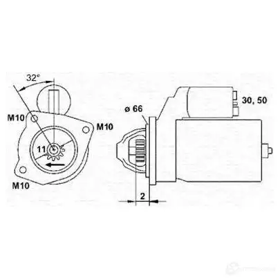 Стартер MAGNETI MARELLI X5SEK70 943253105010 M SR5305 1047745