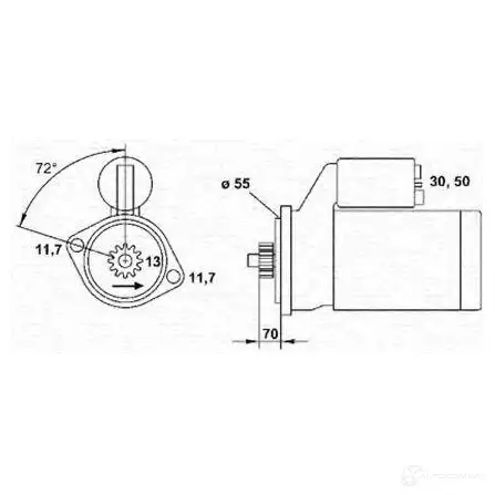 Стартер MAGNETI MARELLI 1047520 PBXXBLY 943241044010 MSR104 4