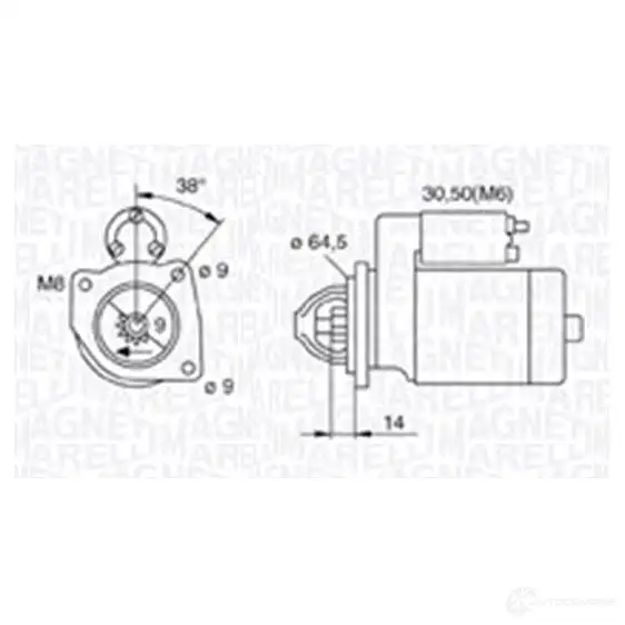 Стартер MAGNETI MARELLI 063720796010 944280170300 1193731499 063521 130060 изображение 0