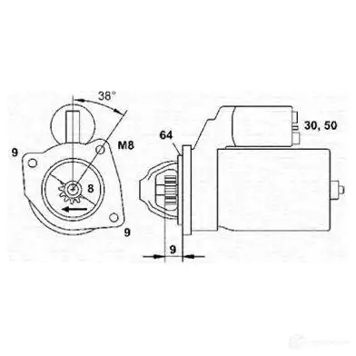 Стартер MAGNETI MARELLI MSN926 1016733 631 03024 063103024010 изображение 0