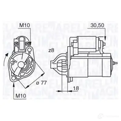 Стартер MAGNETI MARELLI 635226 19 063522619010 1193731085 MSN2619