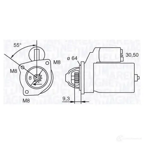 Стартер MAGNETI MARELLI 63103 022 1016731 944280800430 063103022010 изображение 0