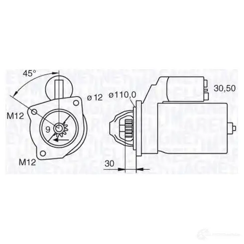 Стартер MAGNETI MARELLI 1193731032 063522300230 F13VZ6D MS N2041 изображение 0