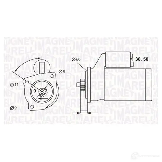 Стартер MAGNETI MARELLI UO079M MSN3 628 063523628010 1017088 изображение 0