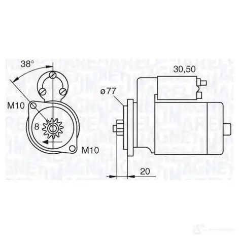 Стартер MAGNETI MARELLI 6 3522621 1193731090 063522621010 944280800780