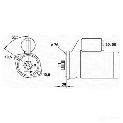 Стартер MAGNETI MARELLI MS R660 943251227010 1M68R0 1047582 изображение 0