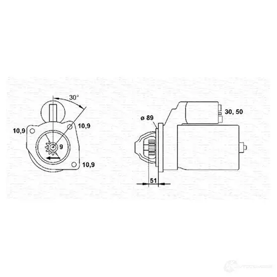 Стартер MAGNETI MARELLI 1047722 9432522350 10 943252235010 MSR717 изображение 0