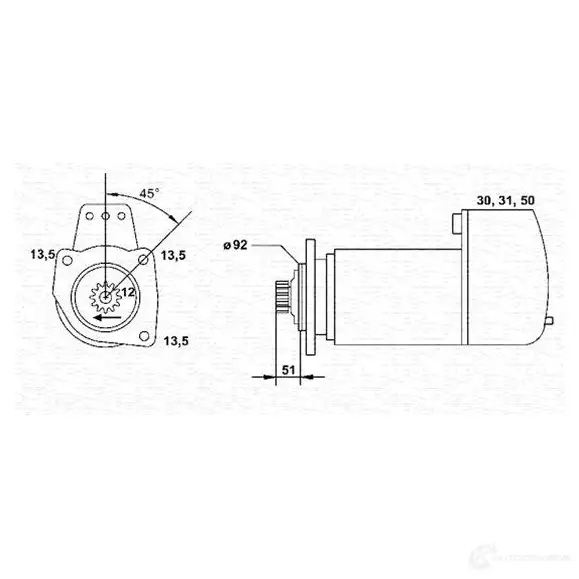 Стартер MAGNETI MARELLI MSR807 943251569010 1193813664 9432515 69010 - Изображение 1