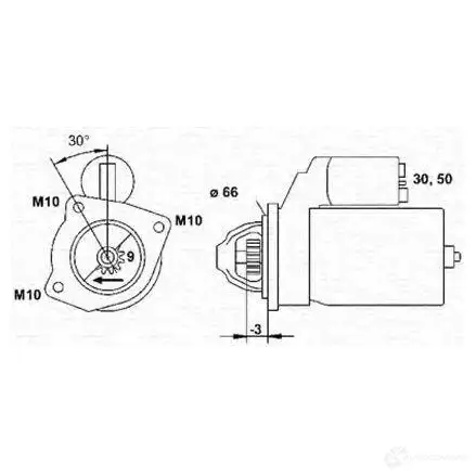 Стартер MAGNETI MARELLI UE8H4 943251921010 1047694 MS R5006