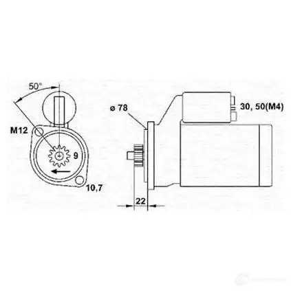 Стартер MAGNETI MARELLI MSR114 2 6141388 943241142010 J6PT9DD изображение 0