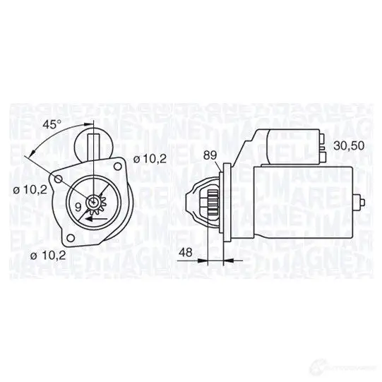 Стартер MAGNETI MARELLI 1403248194 063206834010 MSN873 6 3206834 изображение 0