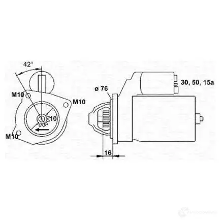 Стартер MAGNETI MARELLI 1047637 943251459010 MSR44 0 CQOYP