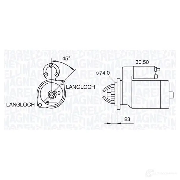 Стартер MAGNETI MARELLI DCMYRRX 1193730856 M SN2016 063521070780 изображение 0