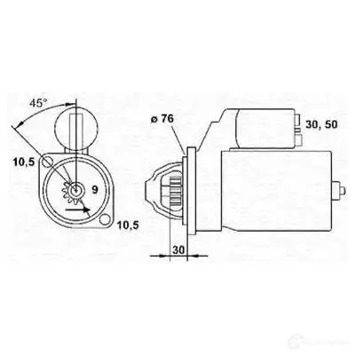 Стартер MAGNETI MARELLI 9JP6H8 943241036010 1047514 MS R1036
